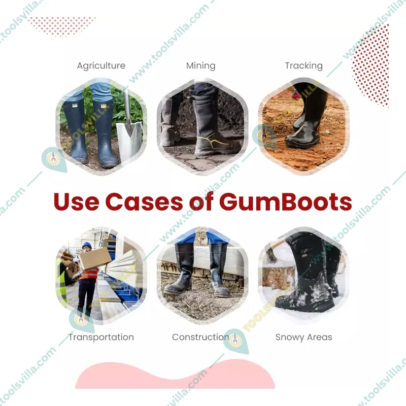 Heavy Duty Safety Gumboots 11 Inch, PVC Sole for Industrial Use(Size-7,Pack-1)